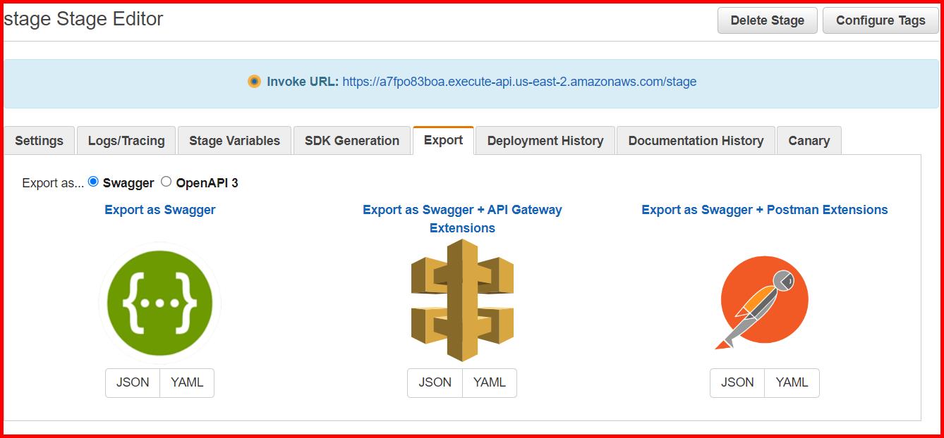 Picture showing the screen to export the documentation